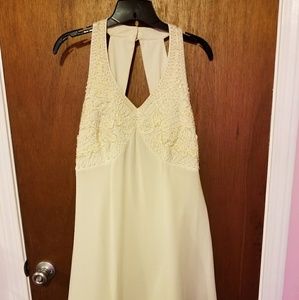 Carol Little Ivory Dress. SZ 8. Embroidered front.